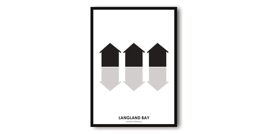 Langland Bay Beach Huts Print