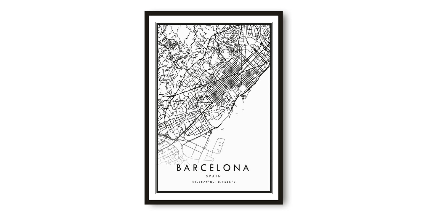 Barcelona Map Print