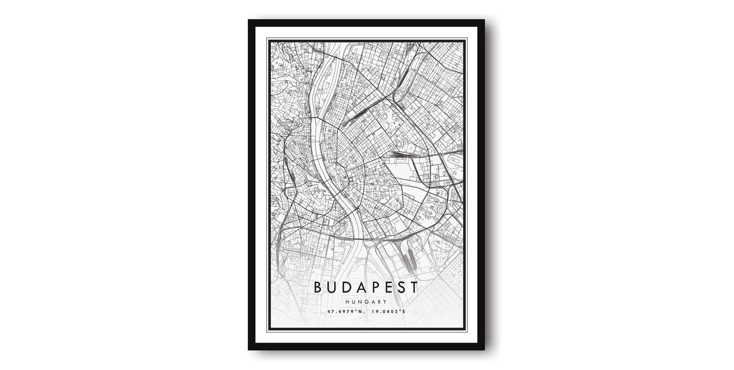 Budapest Map Print