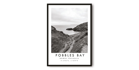 Pobbles Bay Gower Travel Print