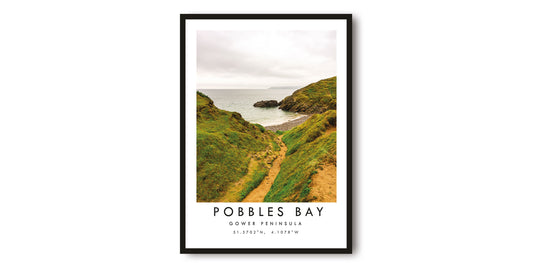 Pobbles Bay Gower Travel Print