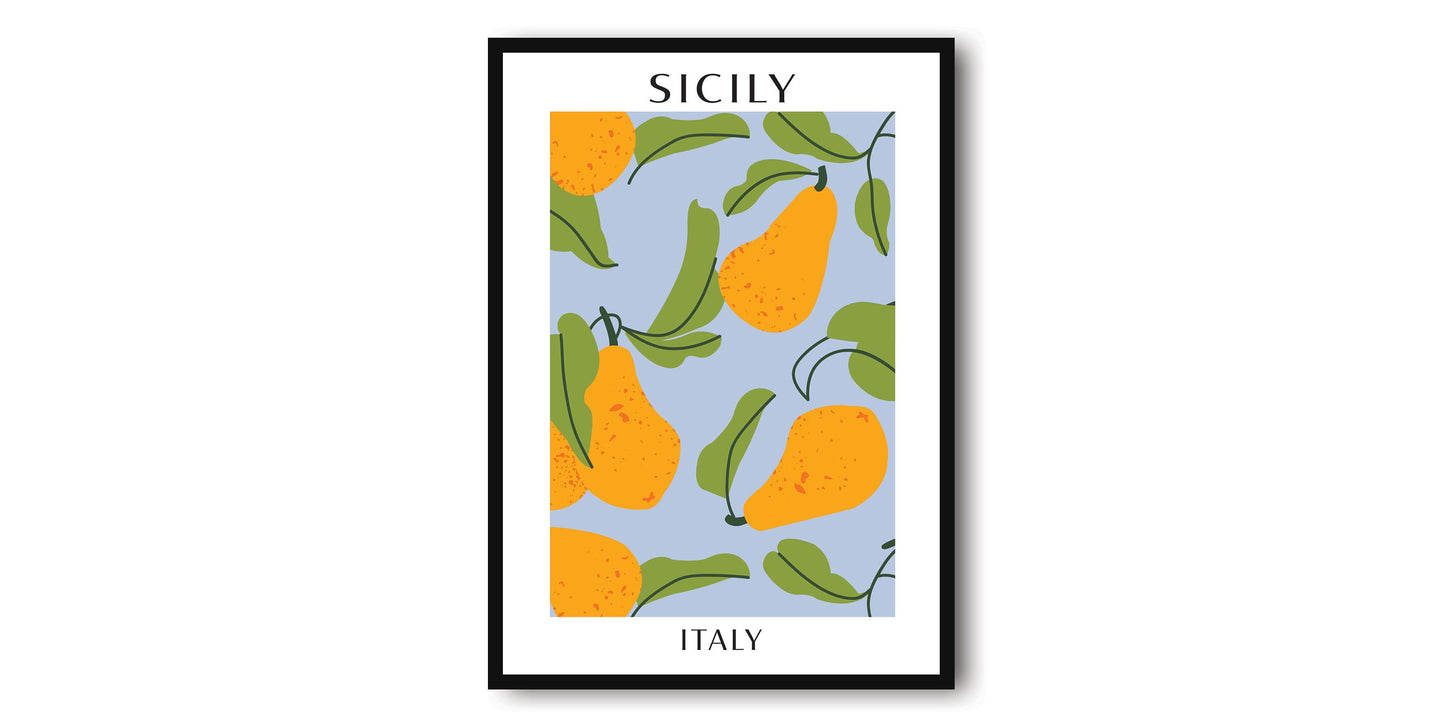 Sicily Fruit Market Poster