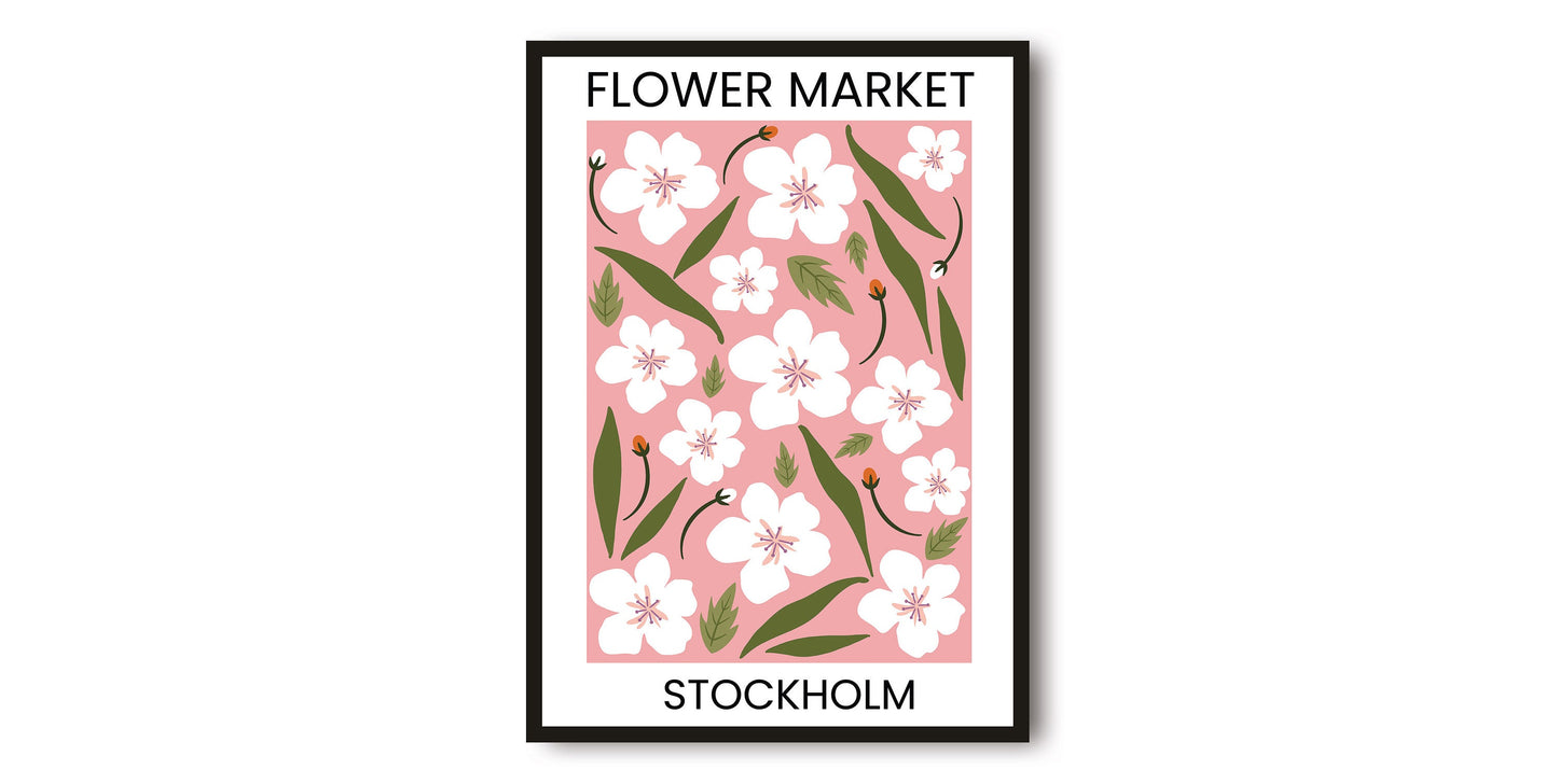 Stockholm Flower Market Poster