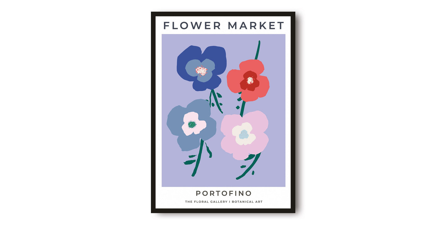 Portofino Flower Market Poster